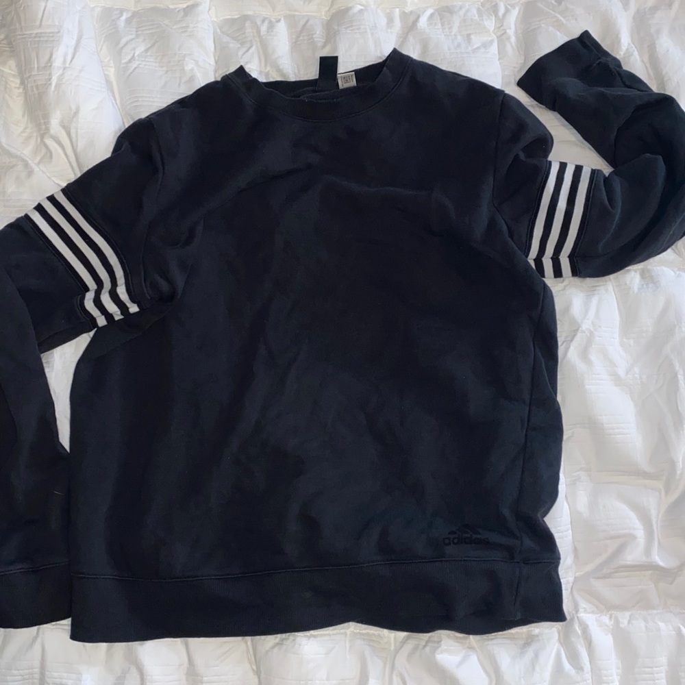 Adidas black stripped hoodie